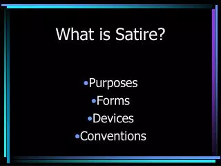 What is Satire?