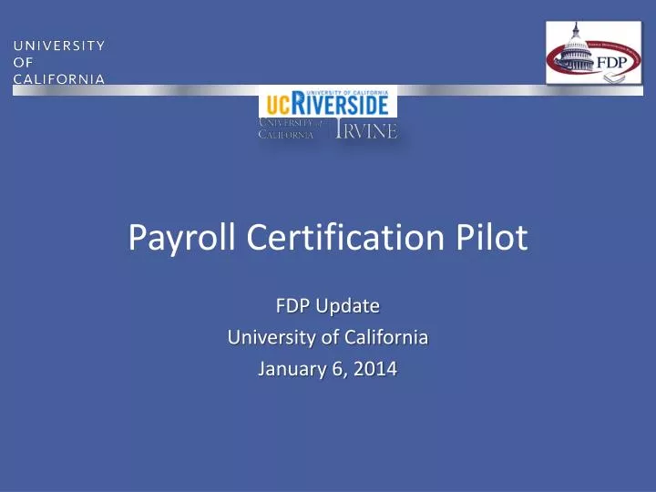 payroll certification pilot