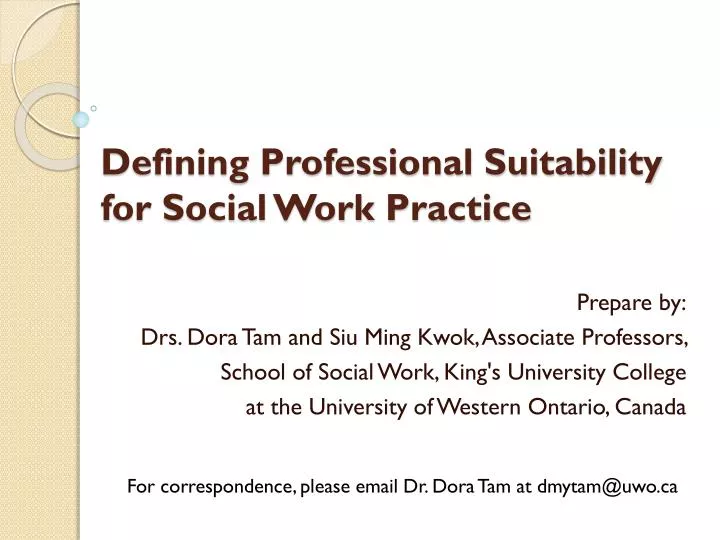 defining professional suitability for social work practice