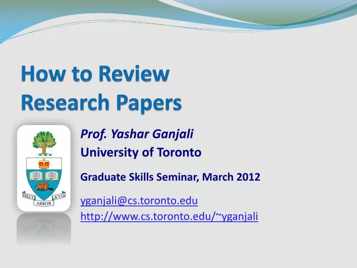 how to review research papers