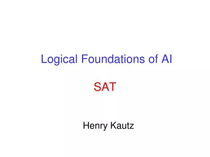 logical foundations of ai sat