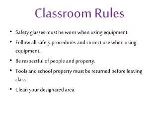 Classroom Rules