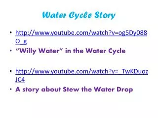 Water Cycle Story