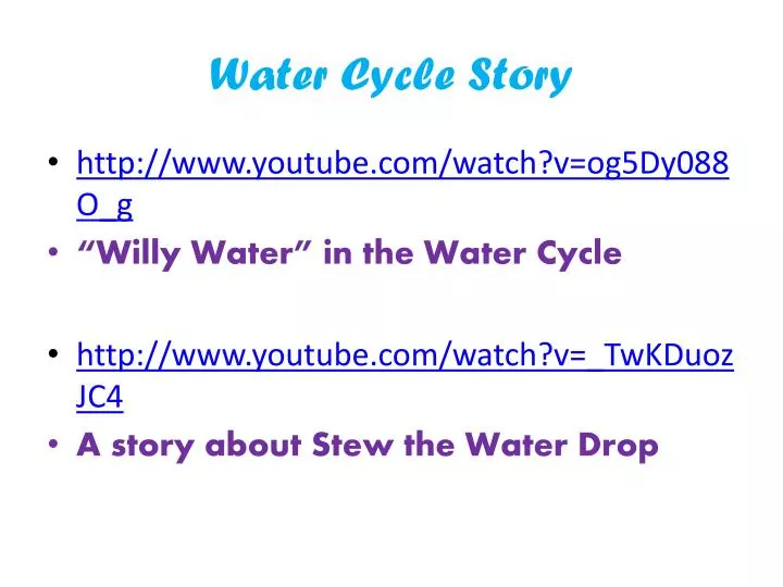 water cycle story