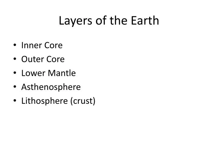 layers of the earth