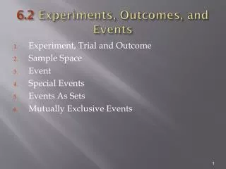 6.2 Experiments, Outcomes, and Events