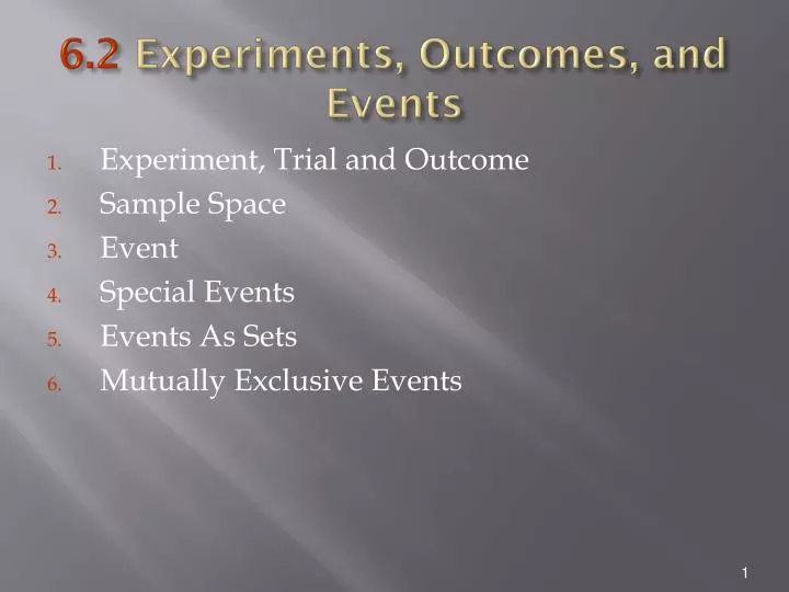 6 2 experiments outcomes and events