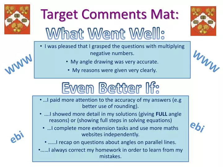 target comments mat