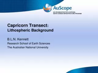 Capricorn Transect : Lithospheric Background