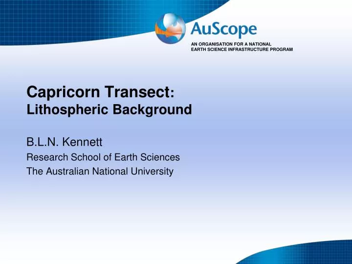 capricorn transect lithospheric background