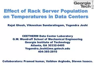 Effect of Rack Server Population on Temperatures in Data Centers