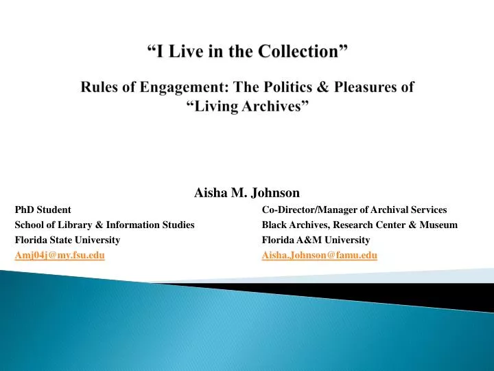 i live in the collection rules of engagement the politics pleasures of living archives