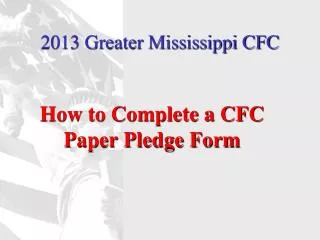 2013 Greater Mississippi CFC