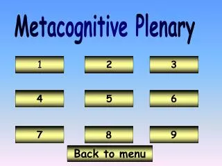 Metacognitive Plenary