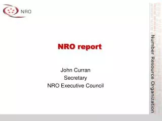 NRO report