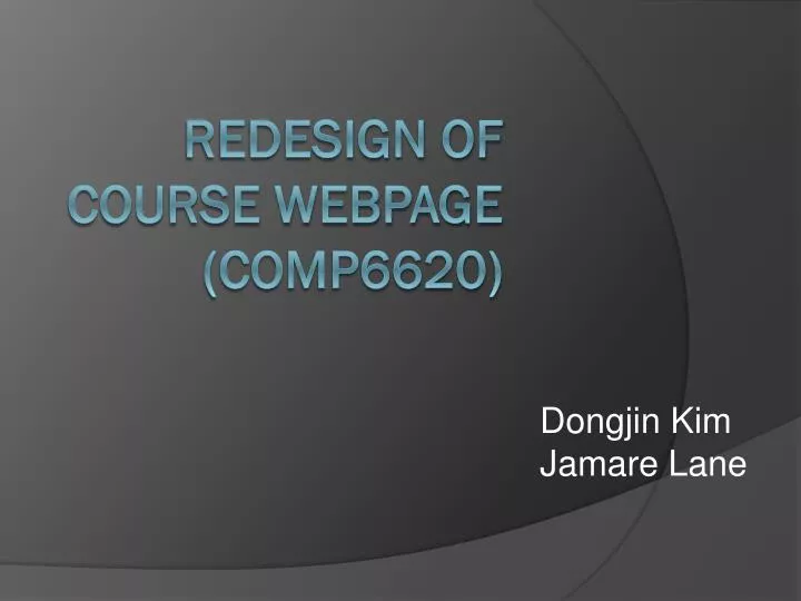redesign of course webpage comp6620