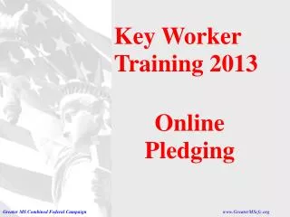 Key Worker Training 2013 Online Pledging