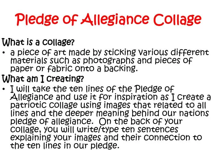 pledge of allegiance collage