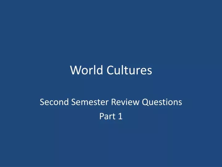 world cultures