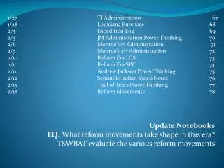 Update Notebooks EQ: What reform movements take shape in this era?