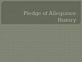 Pledge of Allegiance History