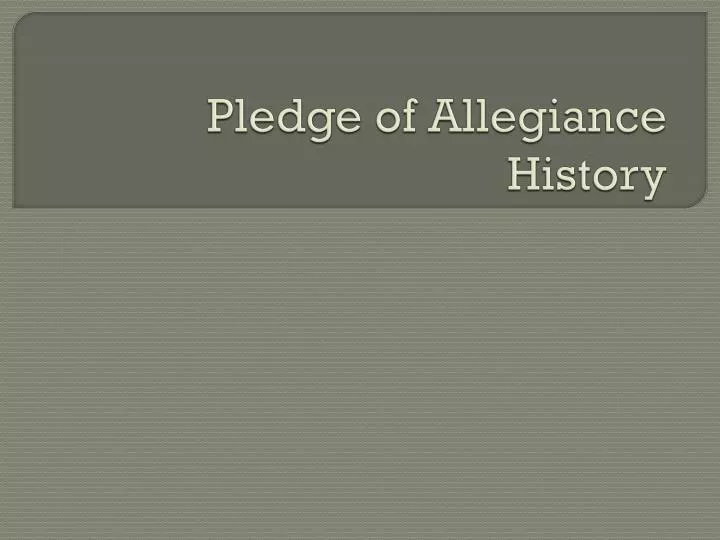 pledge of allegiance history