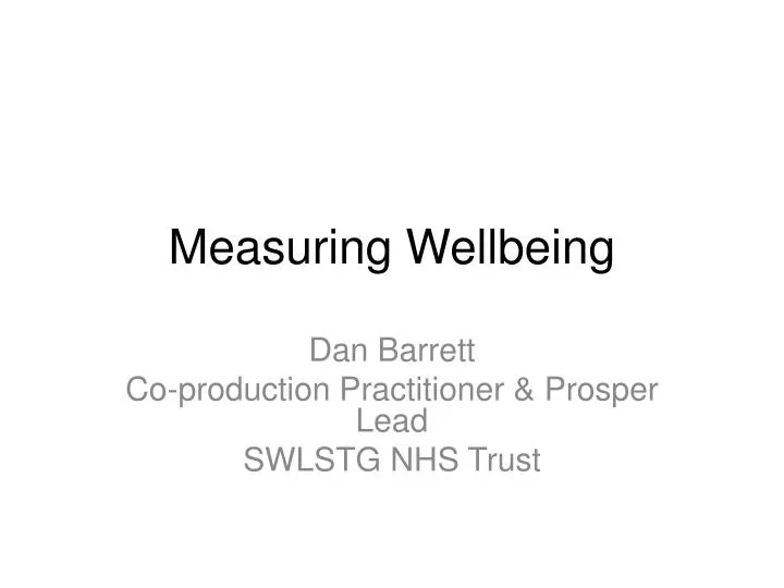 measuring wellbeing