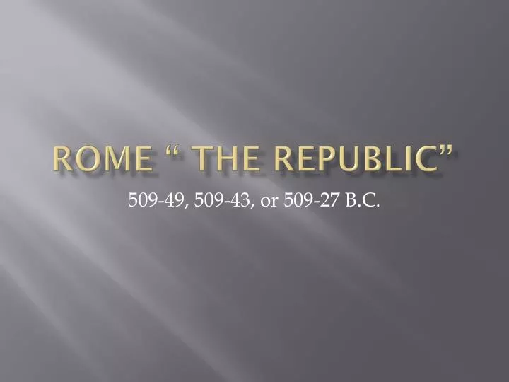 rome the republic