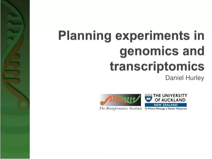 planning experiments in genomics and transcriptomics