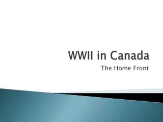 WWII in Canada