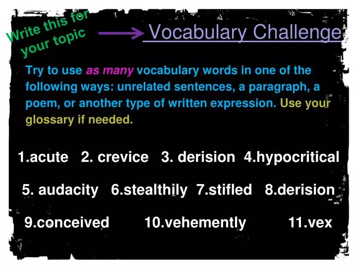 vocabulary challenge