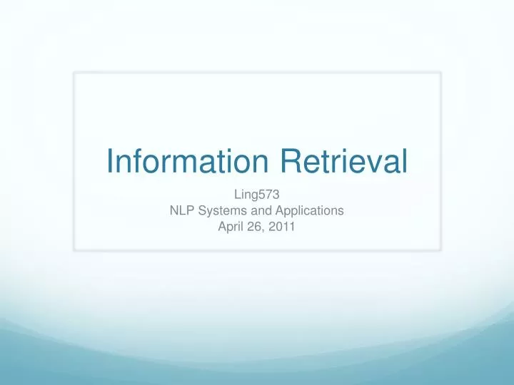 information retrieval