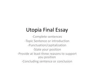 Utopia Final Essay