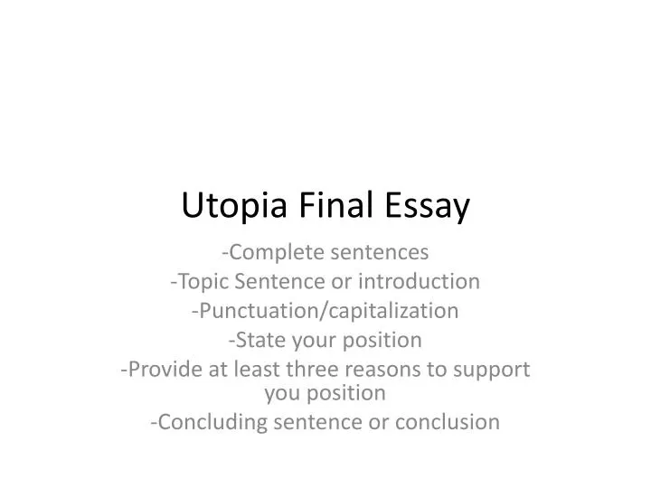 utopia final essay