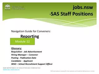 jobs.nsw * SAS Staff Positions
