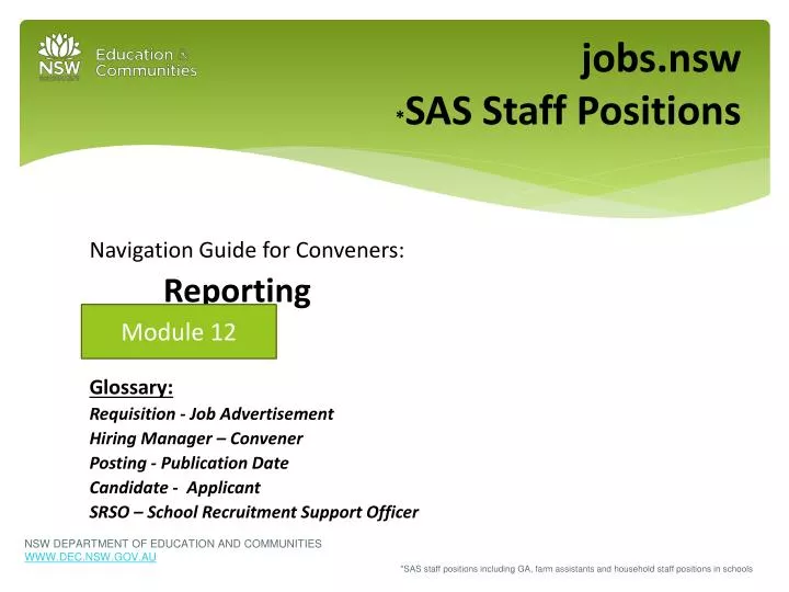 jobs nsw sas staff positions