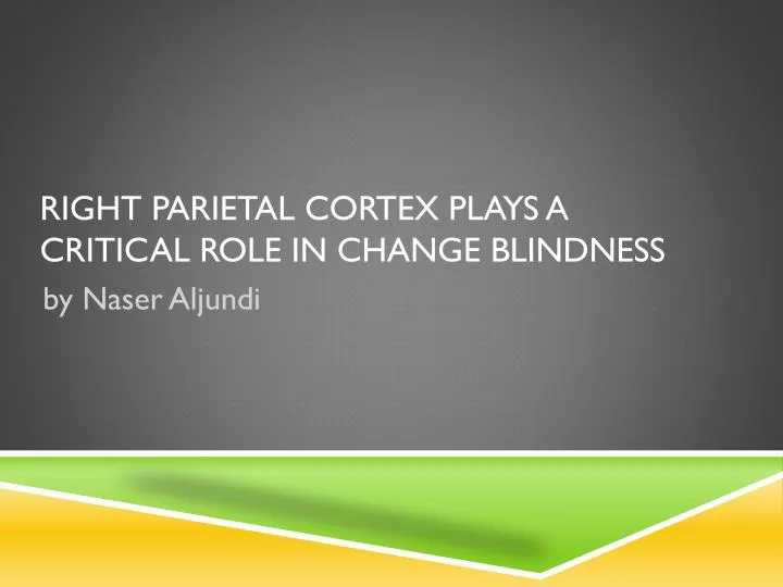 right parietal cortex plays a critical role in change blindness