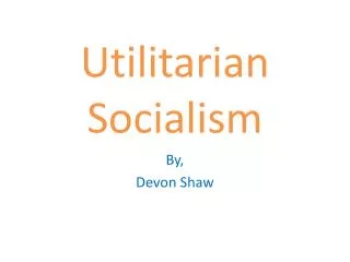 Utilitarian Socialism