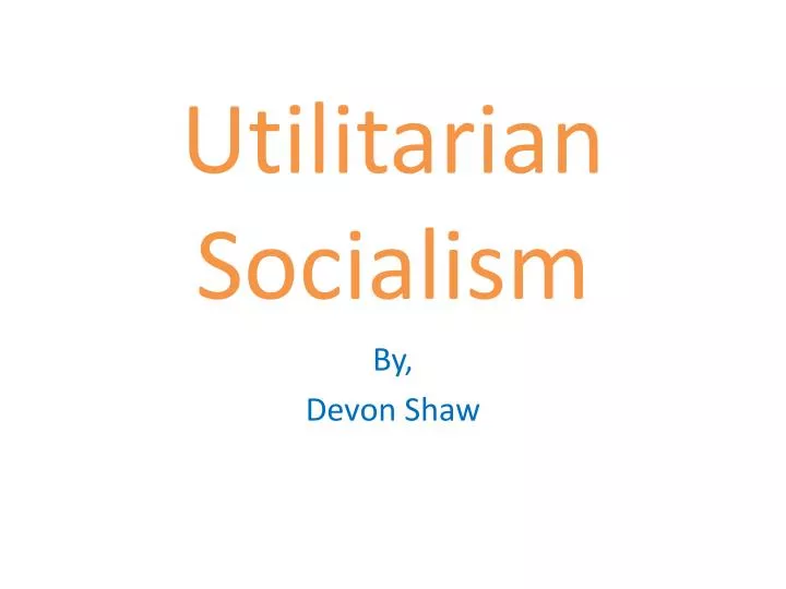 utilitarian socialism