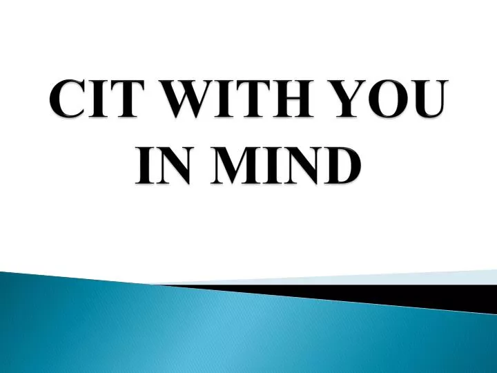 cit with you in mind