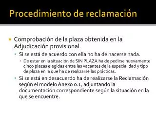 procedimiento de reclamaci n