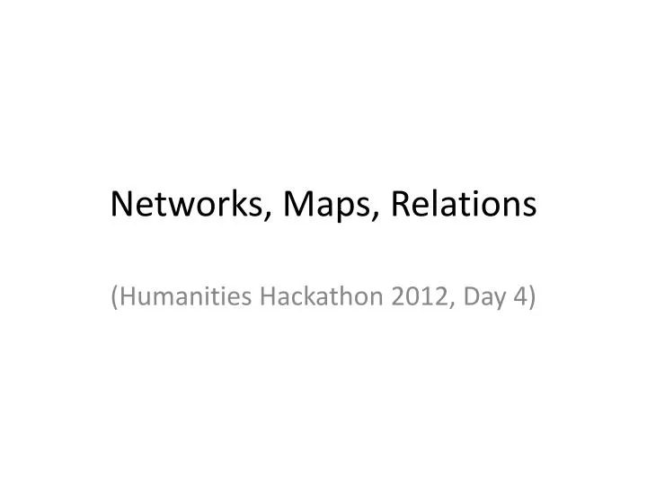networks maps relations