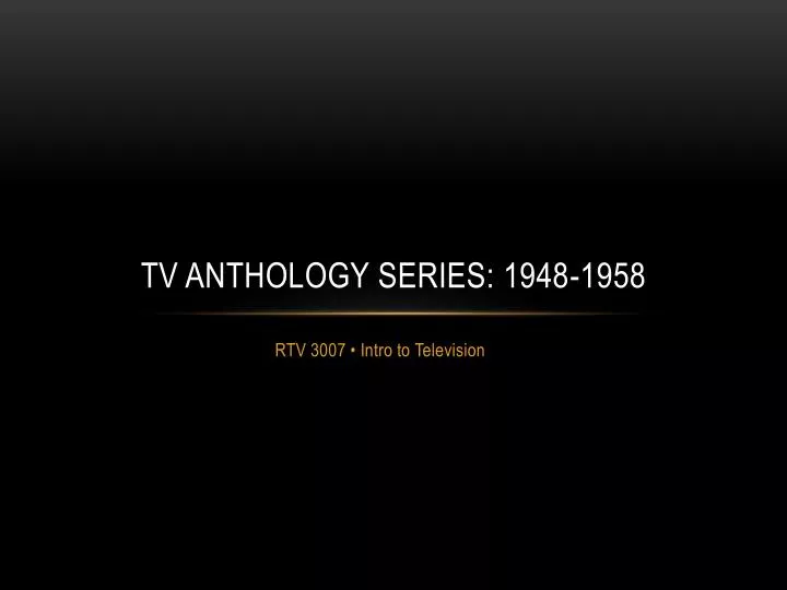 tv anthology series 1948 1958