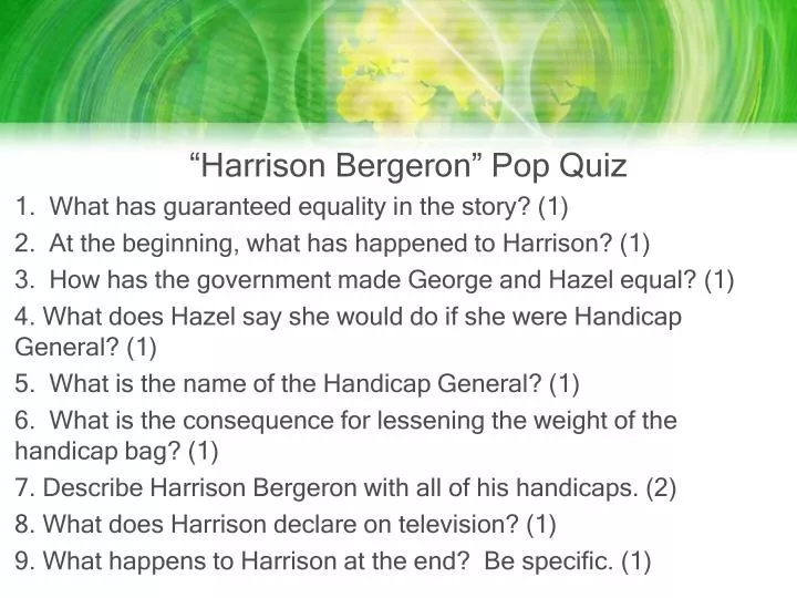 harrison bergeron pop quiz