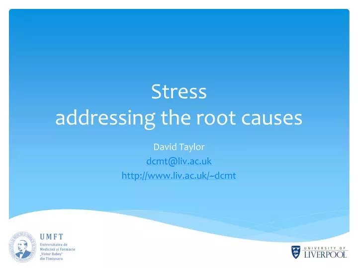 stress addressing the root causes