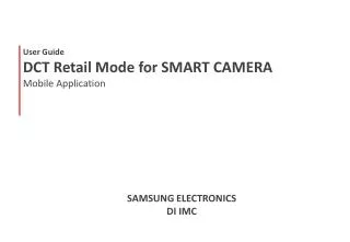 User Guide DCT Retail Mode for SMART CAMERA Mobile Application