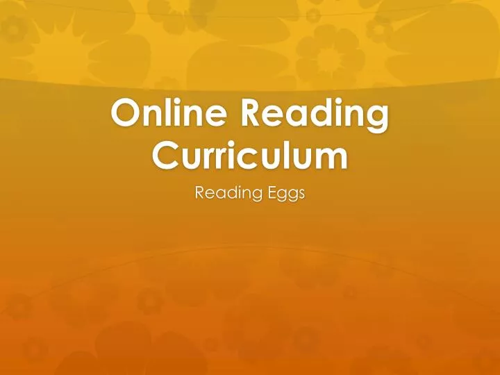online reading curriculum