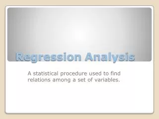 Regression Analysis