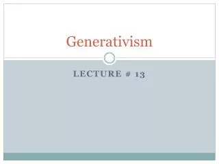 Generativism