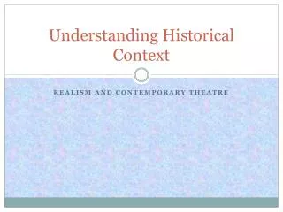 Understanding Historical Context